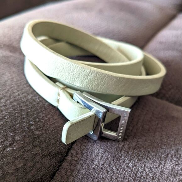 5$ Item! Elie Tahari Size 10 S Tan Double Ring Skinny Belt - Picture 1 of 6